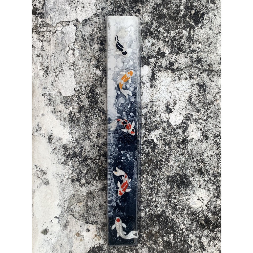 Nút bàn phím Spacebar cá Koi resin màu trắng đen