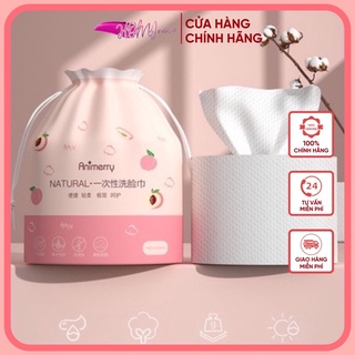 🍭 Khăn Lau Mặt Khô ANIMERRY COTTON Cao Cấp - Bịch Cuộn bông giấy Tẩy Trang - Túi Rút Đào Nội Địa Trung