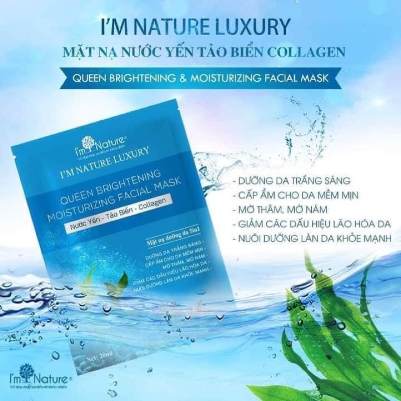 1 Miếng  Mặt Nạ Dưỡng Da Trắng Sáng Queen Brightening&Moisturizing Facial Mask 1 Miếng