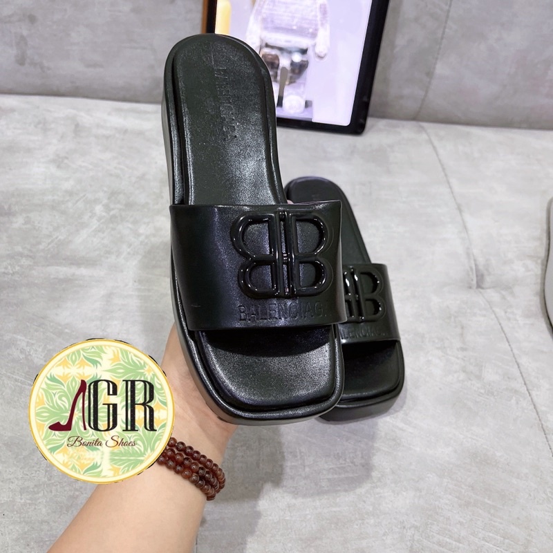 Dép xuồng bản ngang da mềm BB cao 3cm