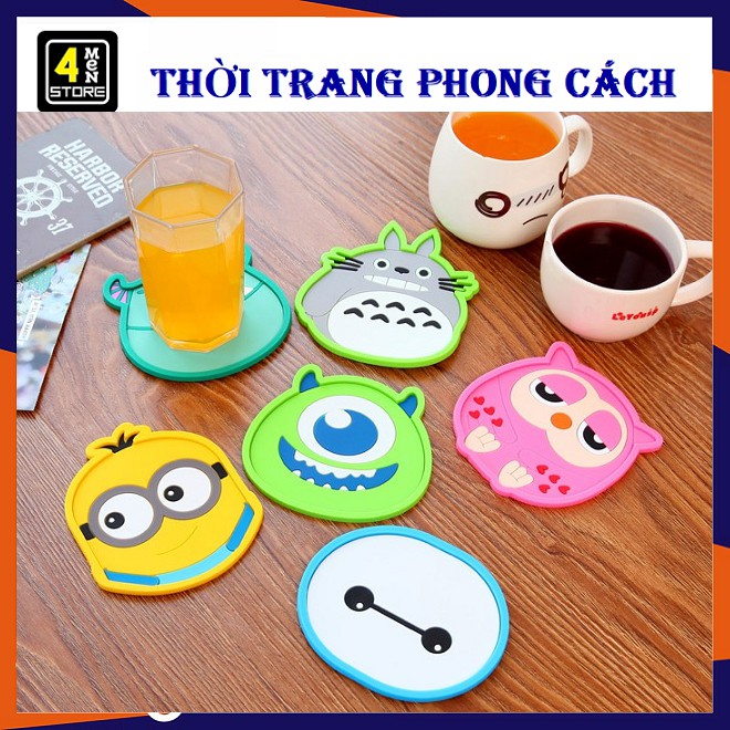 ⚡ Đế Lót Ly Sillicon Hình Thú Có Viền Siêu Dễ Thương - Miếng Đế Lót Ly , Kê Ly Nước Có Viền Hình Thú CuTe Nhiều Mẫu ⚡