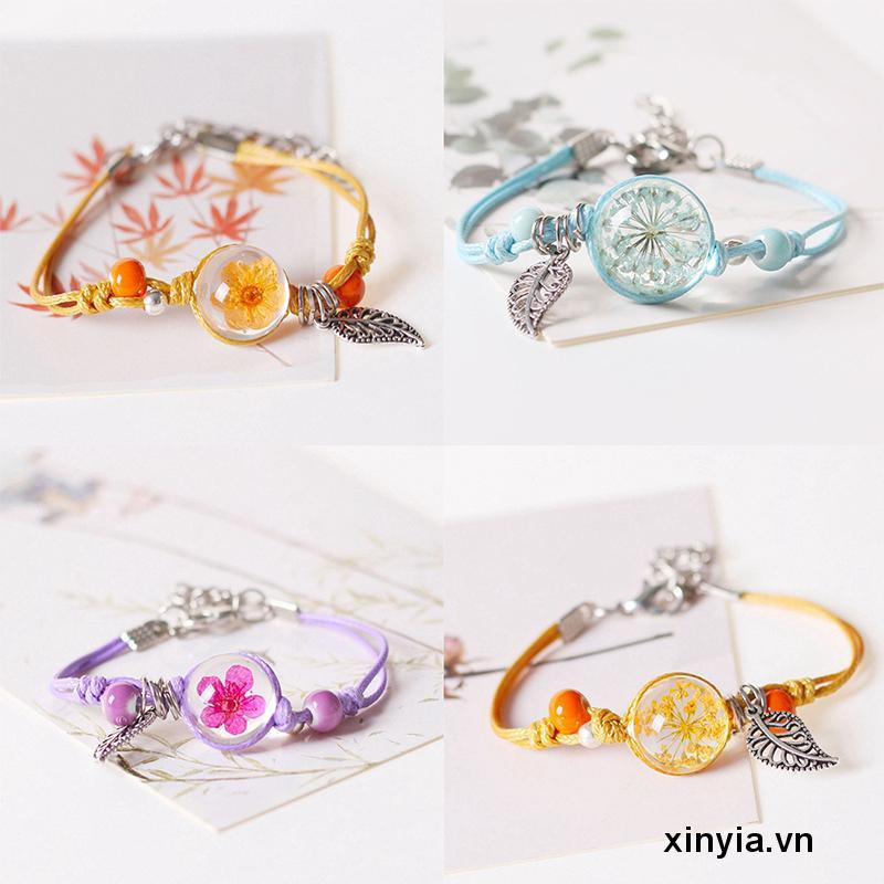 🌺🌺Vòng đeo tay bằng dây bện phối hạt gốm có thể điều chỉnh