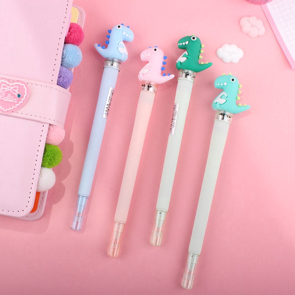 Bút Mực Gel Ngòi 0.5mm Thiết Kế Khủng Long Hoạt Hình Dễ Thương