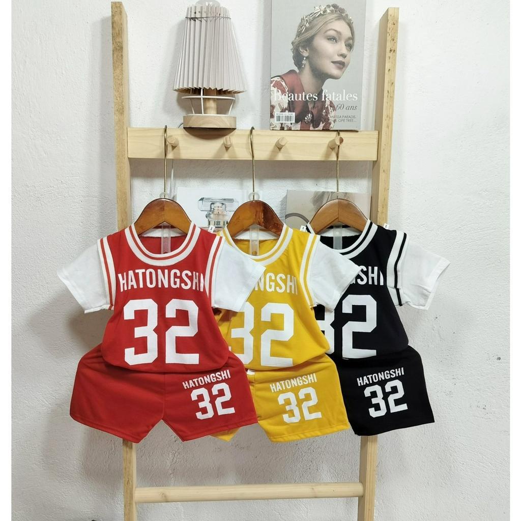 Bộ cộc tay thể thao, bo chun cổ và tay cho bé trai, bé gái, chất vải coton mềm mịn co dãn, thoáng mát