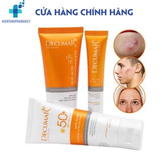 Combo Sạch Mụn Decumar Advanced NEW -1 gel rửa mặt kiềm nhờn ,1 gel ngừa mụn và 1 kem chống nắng