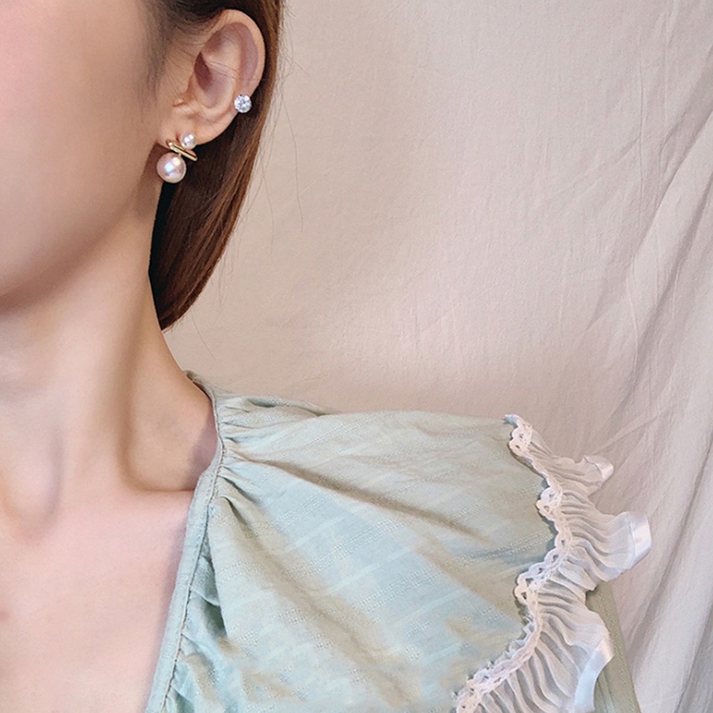 Bông Tai Mạ Bạc 925 Đính Ngọc Trai Phong Cách retro Thời Trang Cho Nữ