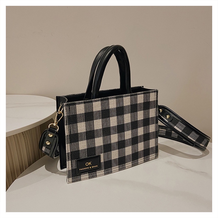IELGY Túi Đeo Vai Họa Tiết Sọc Caro Phong Cách Cổ Điển Thời Trang Cho Nữ