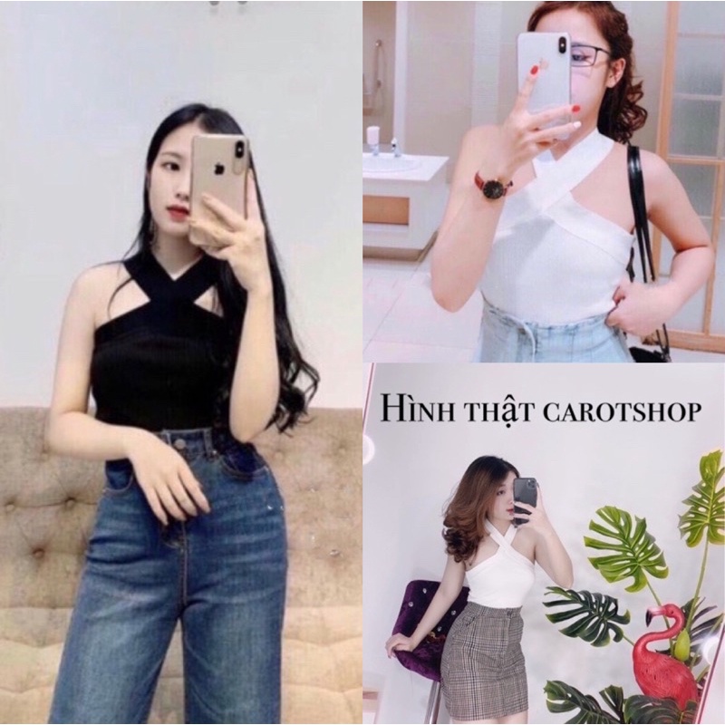 Áo 2 dây đắp chéo cổ yếm - mua hóa đơn trên 300k được tặng 1 phần quà từ shop CAROTSHOP