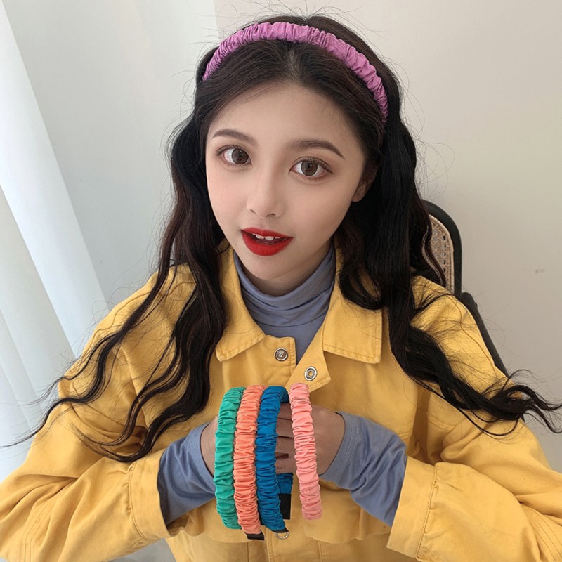 (Hàng Mới Về) Băng Đô Cài Tóc Thiết Kế Xếp Ly Dễ Thương