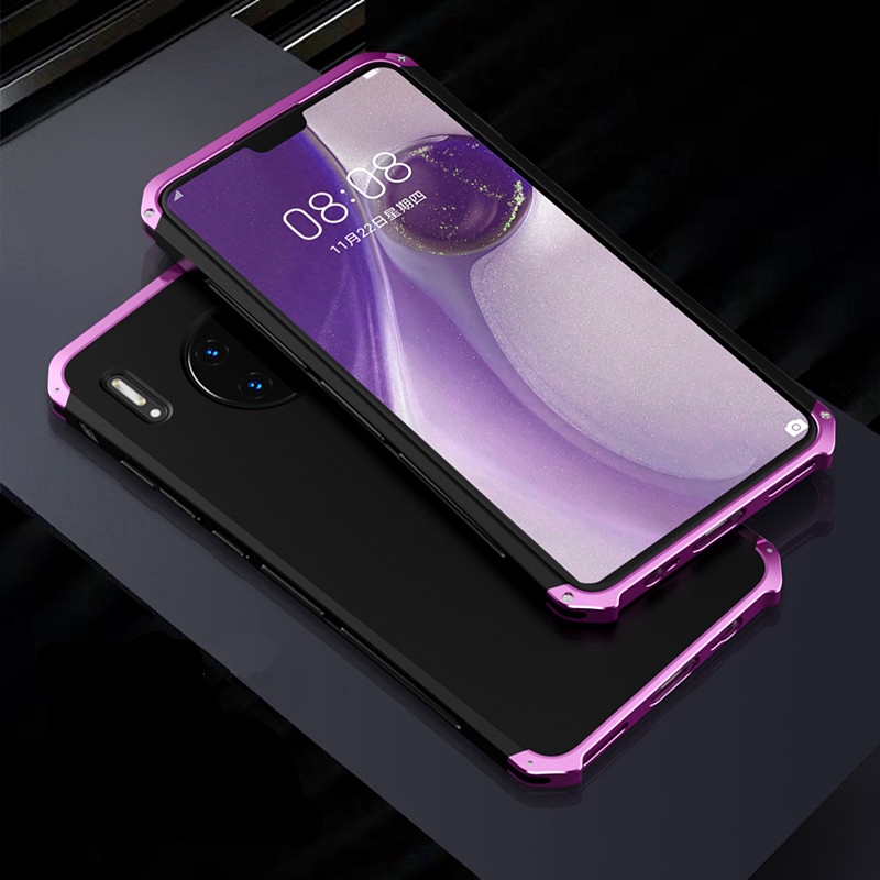 Huawei Mate 30 Pro Case 360 Full Protection Cases Honor 9X Pro Metal bumper +PC Hard Matte Back Cover 2 in 1