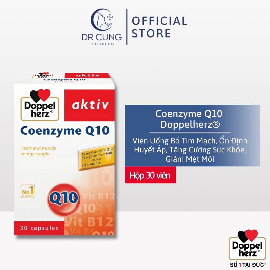Bác Sĩ Cung Coenzyme Q10 (Doppelherz) - Viên Uống Bổ Tim Mạch, Huyết Áp, Giảm Mệt Mỏi, Tăng Cường Sức Khoẻ (Hộp 30 Viên)