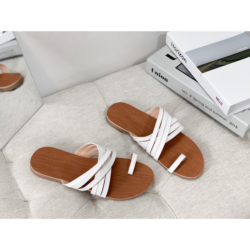 Sorami.Shoes | Dép xỏ ngón đế bằng quai da