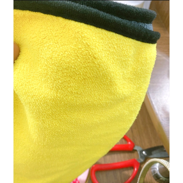 Khăn tắm lau khô lông chó mèo sợi microfiber siêu thấm hút màu vàng xám size 60x30cm