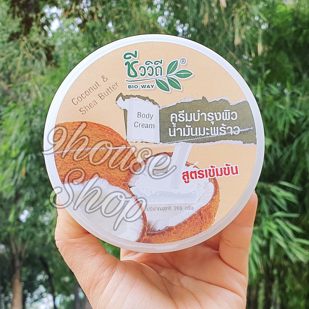 Kem Body Dưỡng Ẩm Coconut Oil &amp; Shea Butter Bio Way Thái Lan 200gram