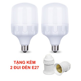 Bộ 2 Bóng Đèn Led Bulb 30W Tặng Kèm 2 Đuôi Đèn E27