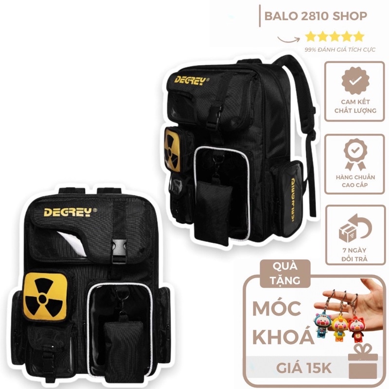 Balo Degrey Hạt Nhân Backpack 2810 Clothes Shop Balo Đi Học Hạt Nhân Ulzzang Unisex (Tặng Móc Khoá)