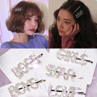 Kẹp tóc chữ cái đính đá thời trang