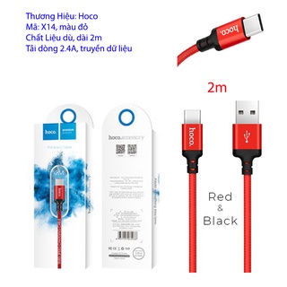 Cáp sạc dây dù hoco x14 dài 1m 2m cổng type c