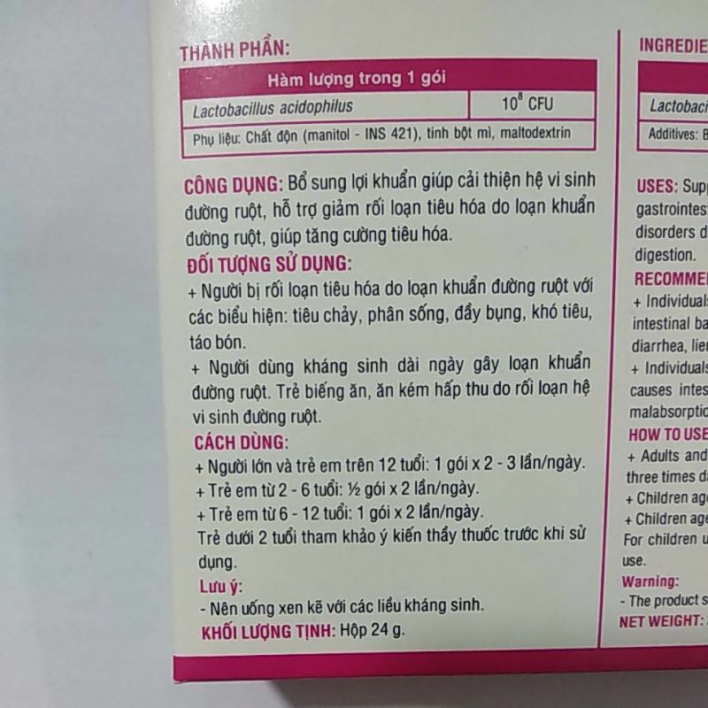 Ybio_Giúp cân bằng hệ vi sinh đường ruột