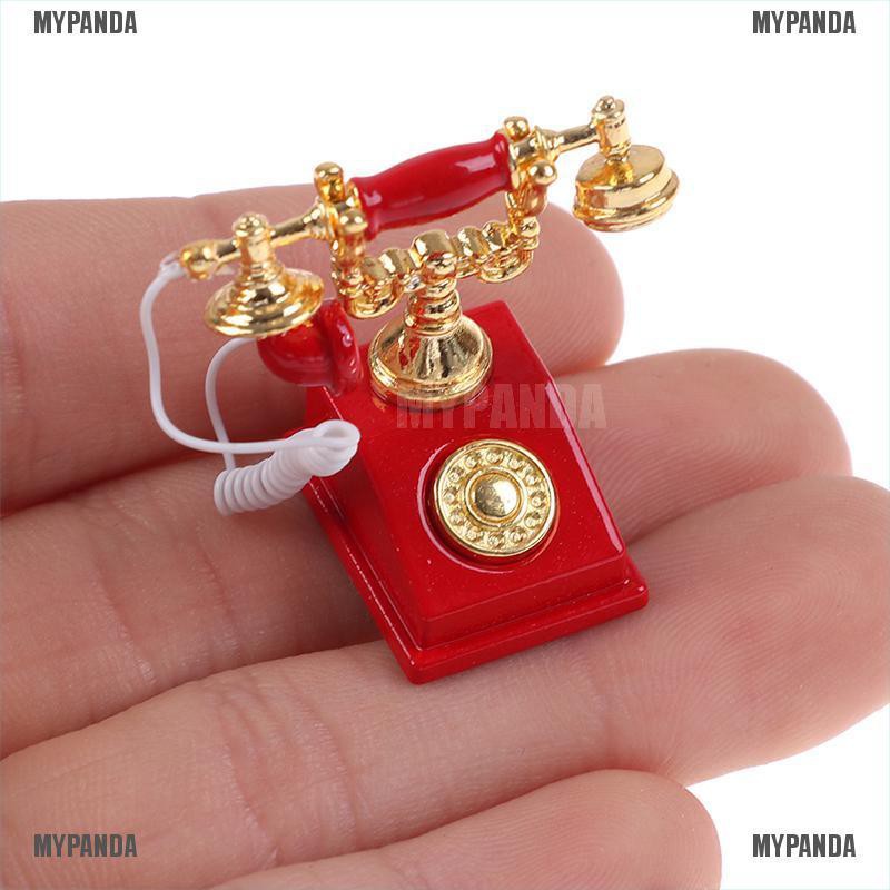 Điện thoại quay số trang trí nhà búp bê 1:12