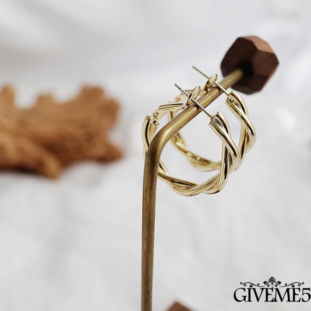 Đôi bông tai hình tròn màu sắc thiết kế thời trang cho nữ