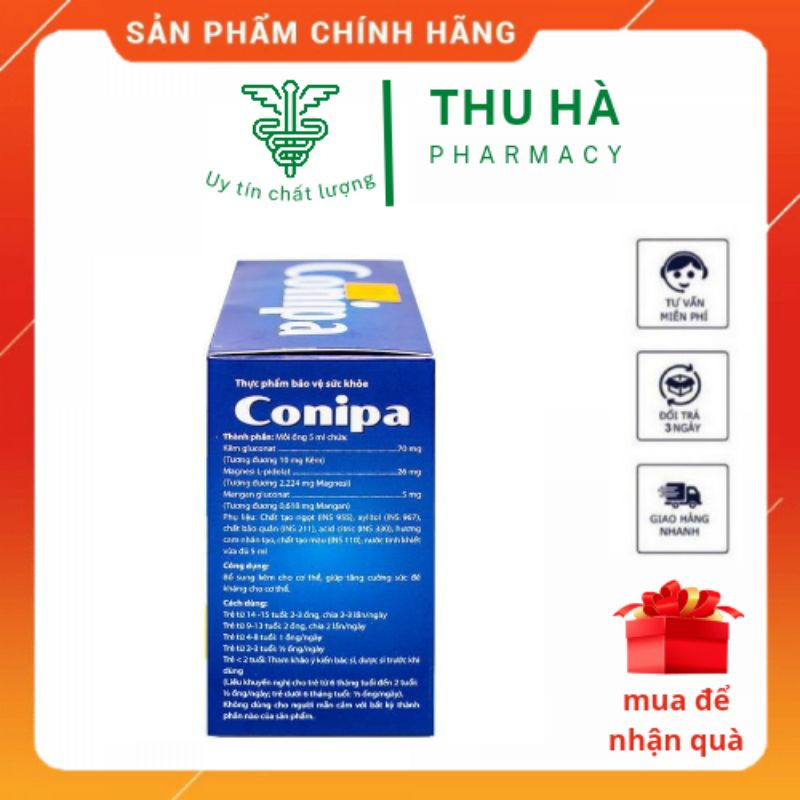 Kẽm ống CONIPA hộp 20 ống bổ sung kẽm cho cơ thể bé yêu