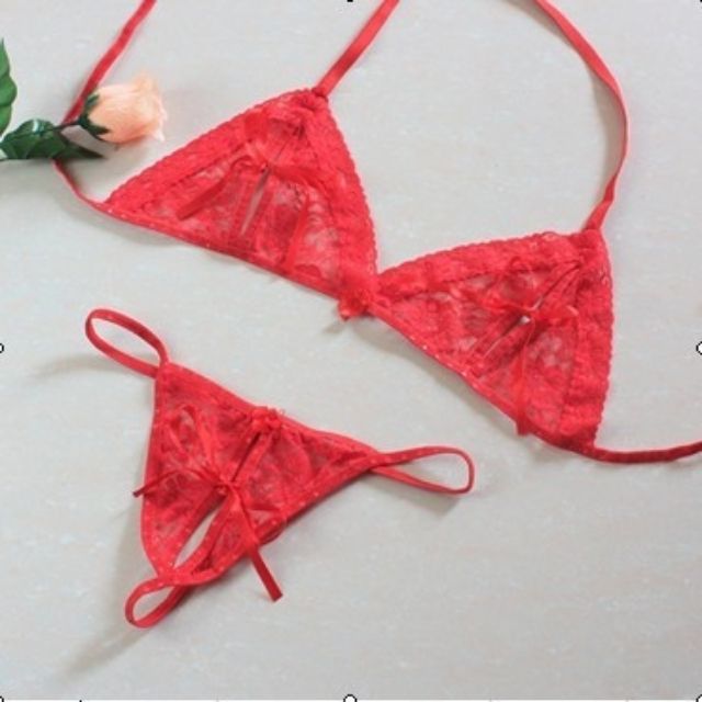 [Mã 12FASHIONSALE1 giảm 10K đơn 50K] Set đồ lót ren quần xẻ đáy siêu sexy | BigBuy360 - bigbuy360.vn