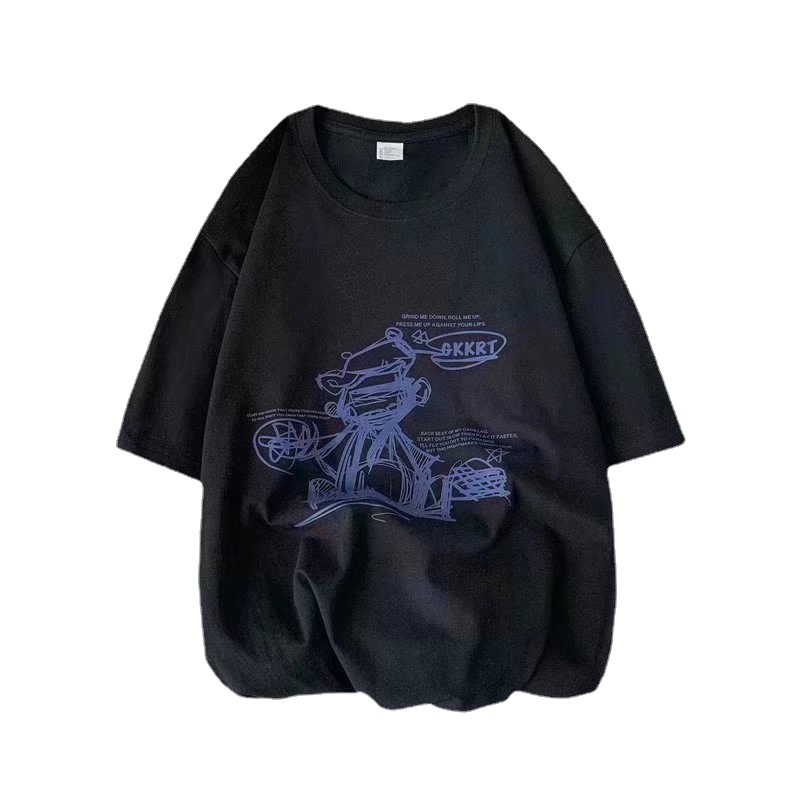 Áo Thun Nam Dáng Rộng In Chữ Phong Cách Hàn Quốc Thời Trang Mùa Hè Thoải Mái Cỡ M-8XL