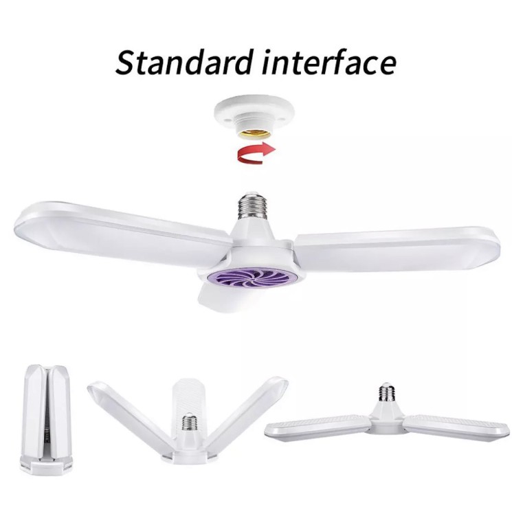 Đèn led 3 cánh quạt bắt muỗi 45w sáng trắng
