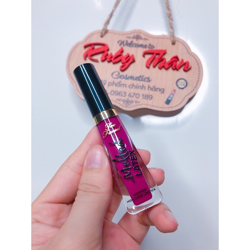 Son Mini Too Faced Melted Liquified High Shine Lipstick - Hot Mess (Mini 3ml - unbox)