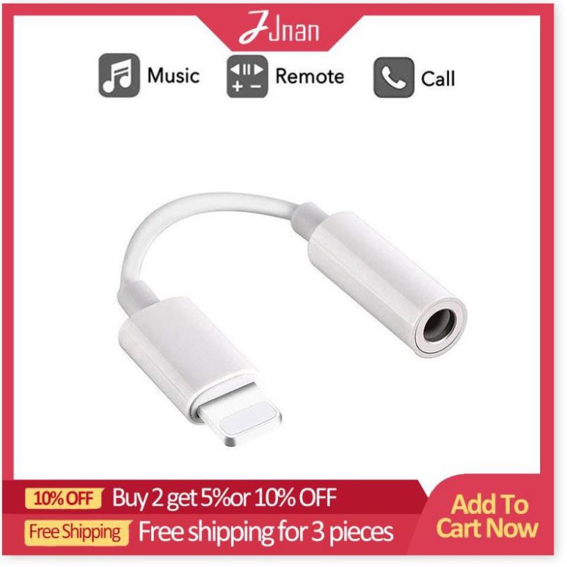 Jnan 【In Stock】 Cáp Kết Nối Bộ Chuyển Đổi Jack Cắm Tai Nghe 3.5 Mm Dành Cho iPhone X/XS Max/XR/IPhone 8 7 Plus iPad [ Sh