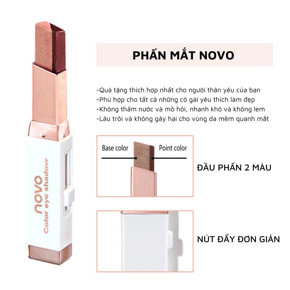 Phấn mắt nội địa trung novo dạng thỏi 2 đầu chống nước tiện như đánh son môi