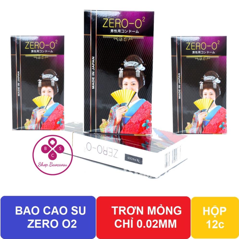 Bao cao su siêu mỏng kéo dài Nhật Bản ZeRo O2  hộp 12 chiếc _Nhi_Store3