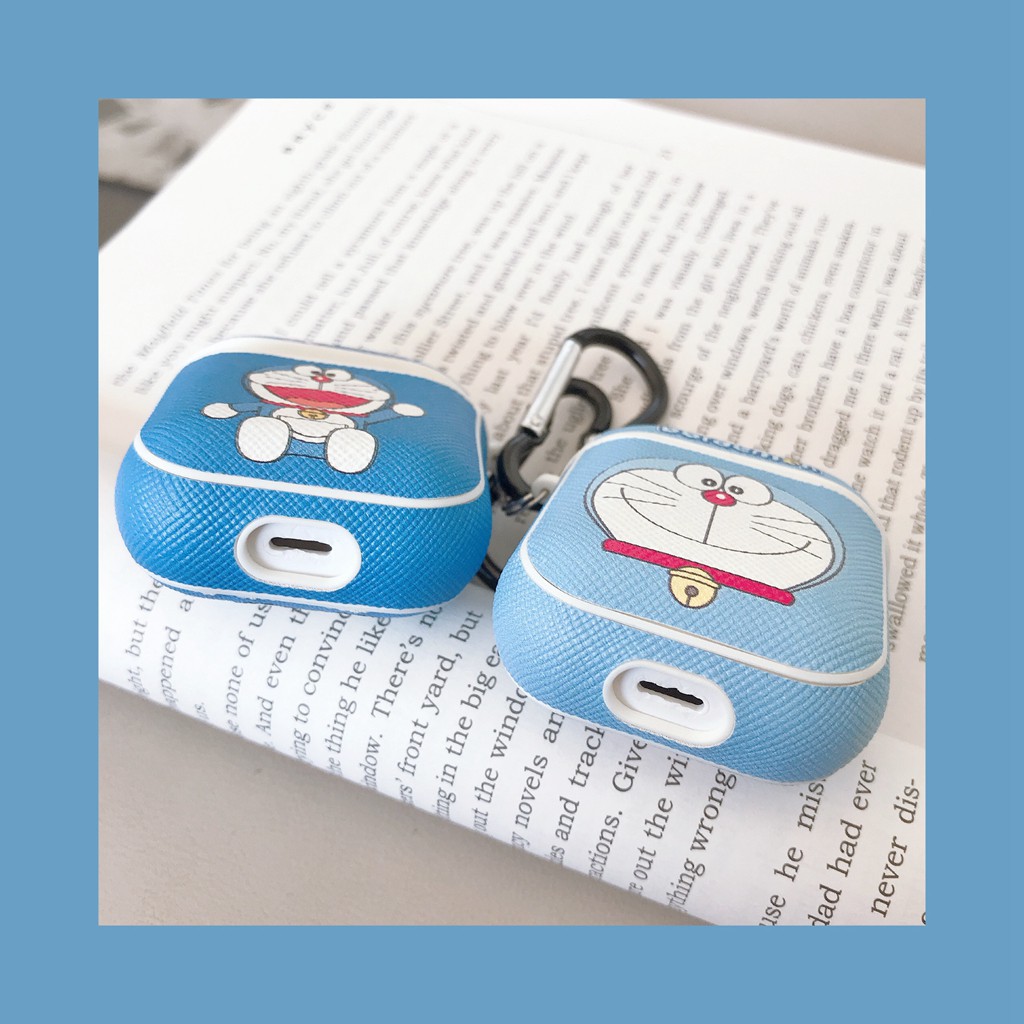 Cute Cartoon Doraemon airpods 1/2 case textured soft TPU protective cover