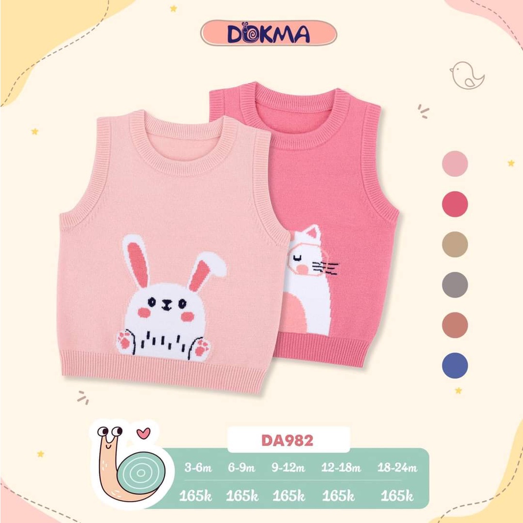 Áo gile len cổ tròn Dokma DA982