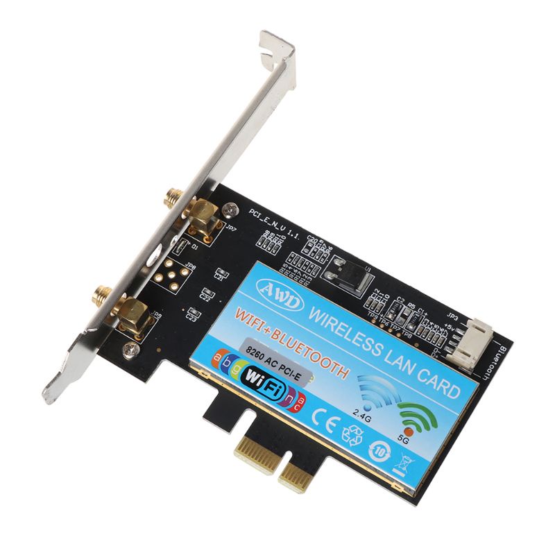 Thẻ Wifi Wlan Cho Intel 8260 Ac 2.4g / 5g Dual Band 802.11ac Bluetooth 4.2 Pci-E 1x