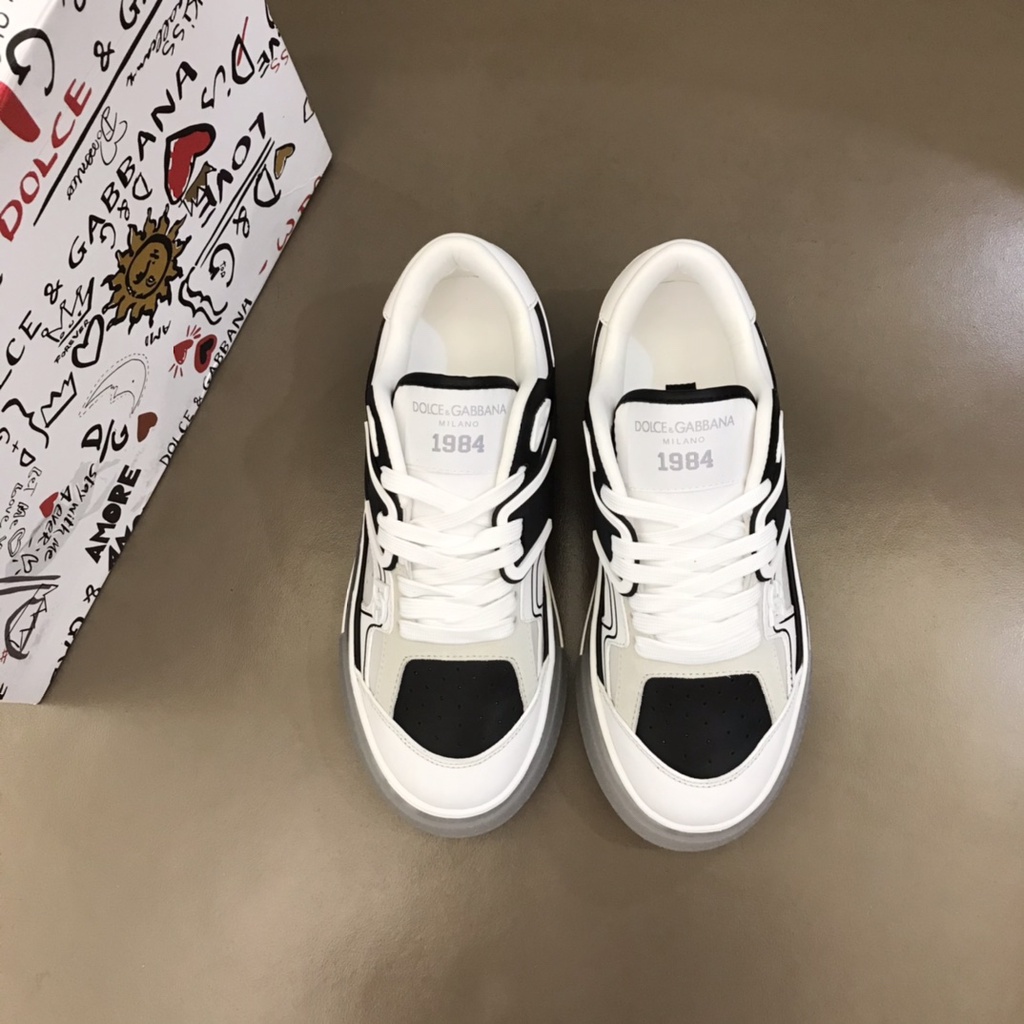 Giày sneaker nam da thật thời trang cao cấp Docle & Gabbana DG thiết kế cá tính, đường phố