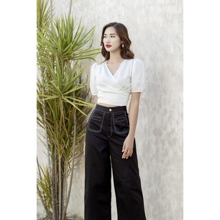 Áo Đắp Chéo Cột Nơ Eo - HOO DESIGN