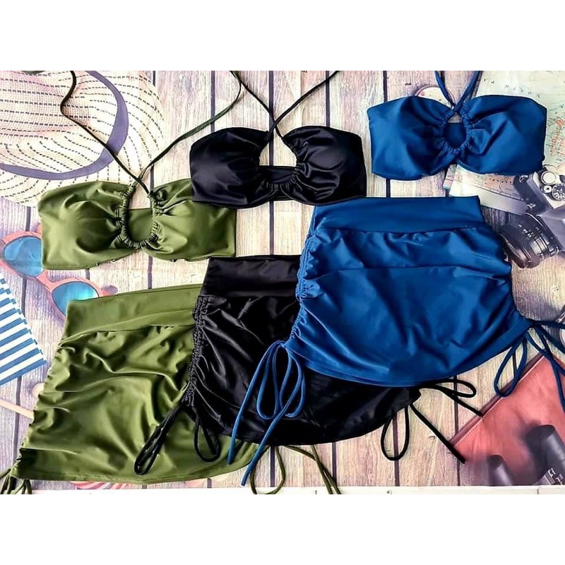 Bikini, đồ bơi đi biển hai mảnh áo buộc dây nhiều kiểu quần rút dây hông bikiniMe R53