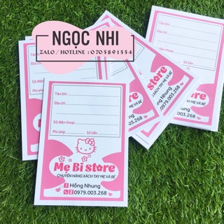 Phiếu ship hàng cute cho shop