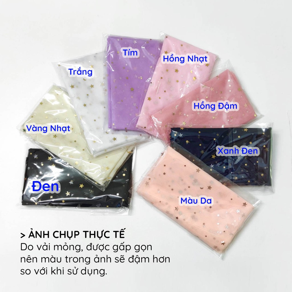 Vải voan lưới đính sao chụp ảnh