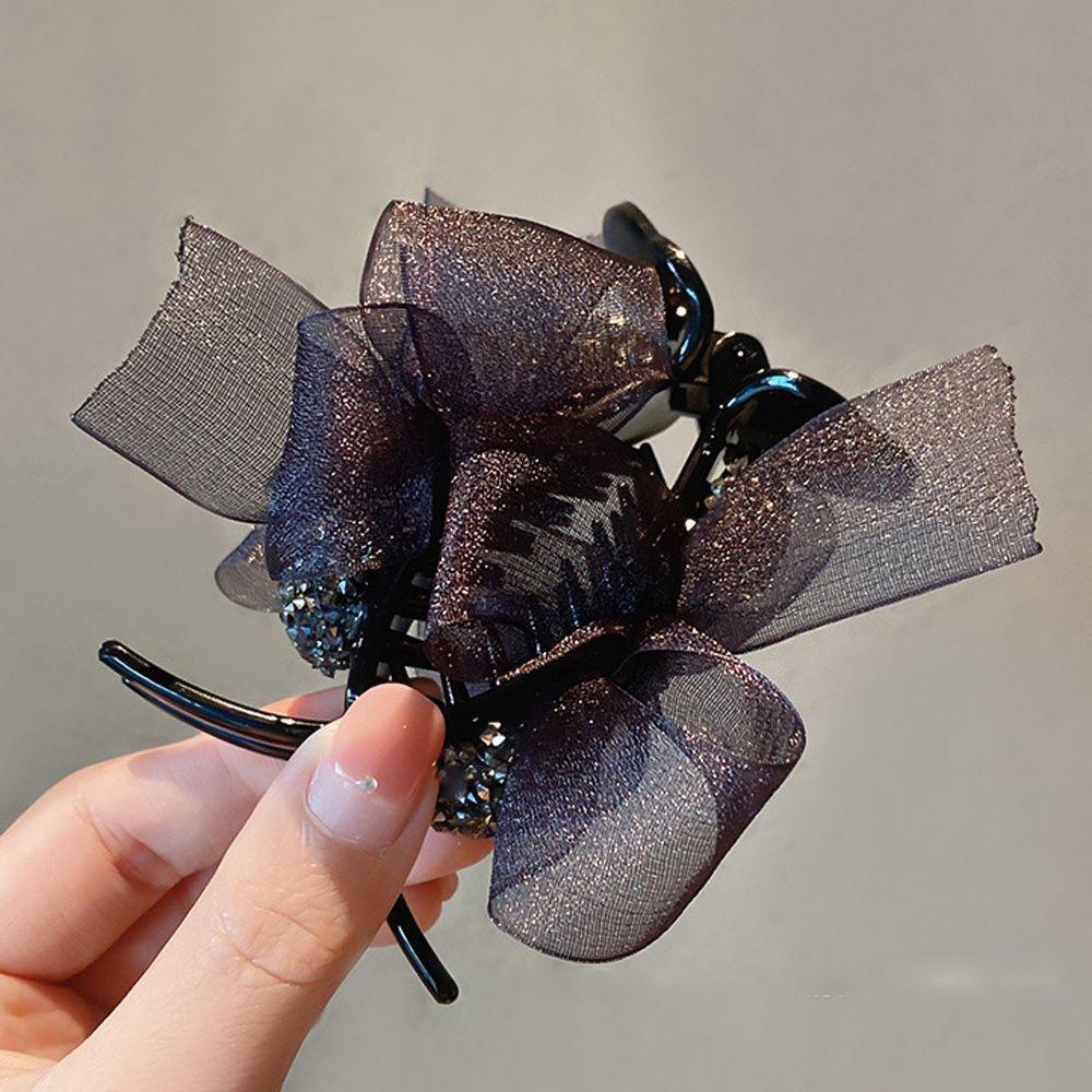 Kẹp Tóc Cá Mập WMES15H Phối Lưới Nơ Sau Lưng Thanh Lịch