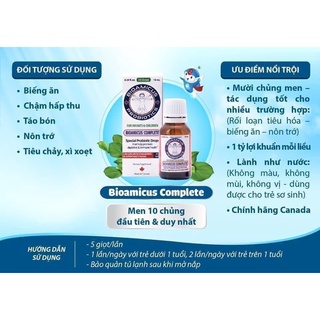 [Date 2027][Chính Hãng][Canada] Men vi sinh 10 chủng BIOAMICUS COMPLETE - Hàng Công Ty