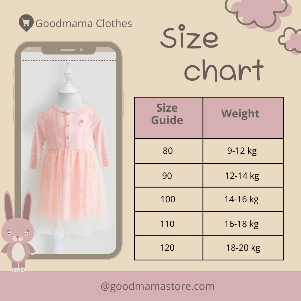Váy đầm cho bé gái Goodmama chất thun tăm phối voăn xòe mềm mại size từ 1 đến 5 tuổi