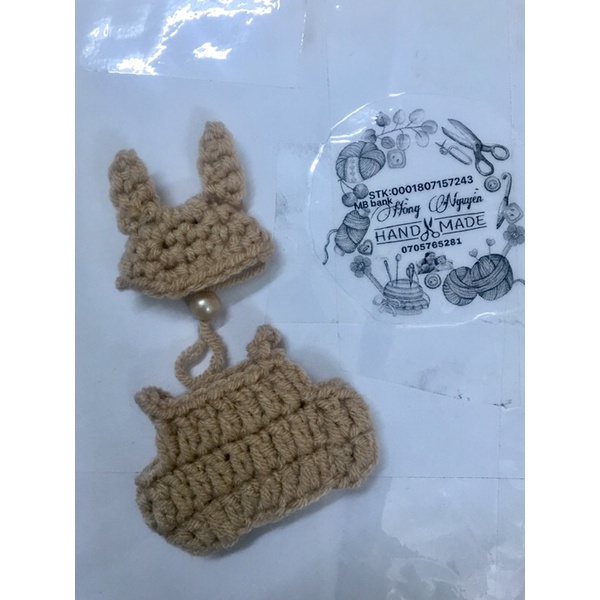 Áo nón mũ gấu cho hamter,sóc cảnh bằng len