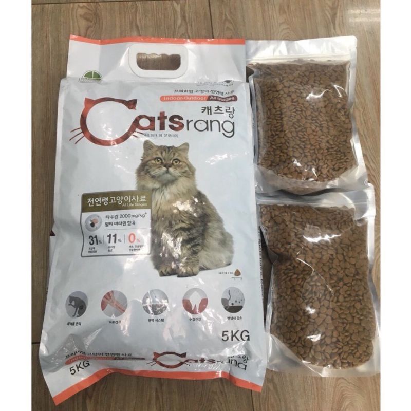 Cám Catsrang túi chiết 1kg - thức ăn hạt yêu thích của mèo mọi lứa tuổi