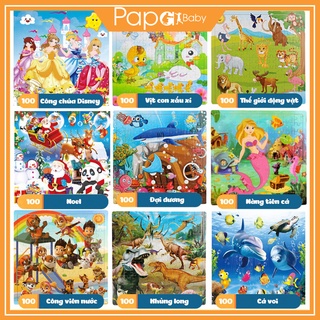 Đồ chơi tranh ghép hình 100 miếng gỗ puzzle - Bộ ghép hình - Đồ chơi xếp hình