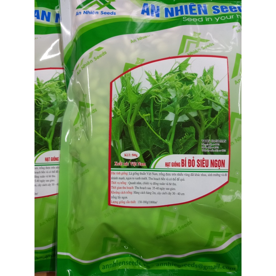 500g Hạt Giống BÍ SIÊU NGỌN BÍ ĂN NGỌN BÍ ĐỎ ĂN NGỌN
