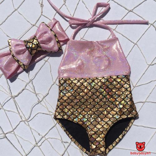 Bộ đồ bơi bikini hình nàng tiên cá cho bé gái