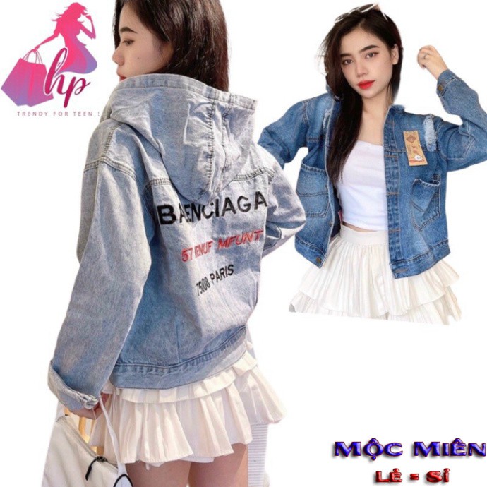 Áo Khoác Jeans Nữ Có Mũ FORM DÀI Cao Cấp Siêu Thời Trang HÀNG CÓ SẴN-Ảnh -Thật-KÈM VIDEO- - NEW